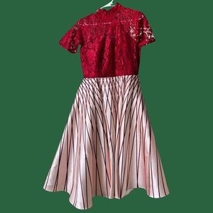 Chicwish Christmas party formal dress, red lace, size 12, New with tags!